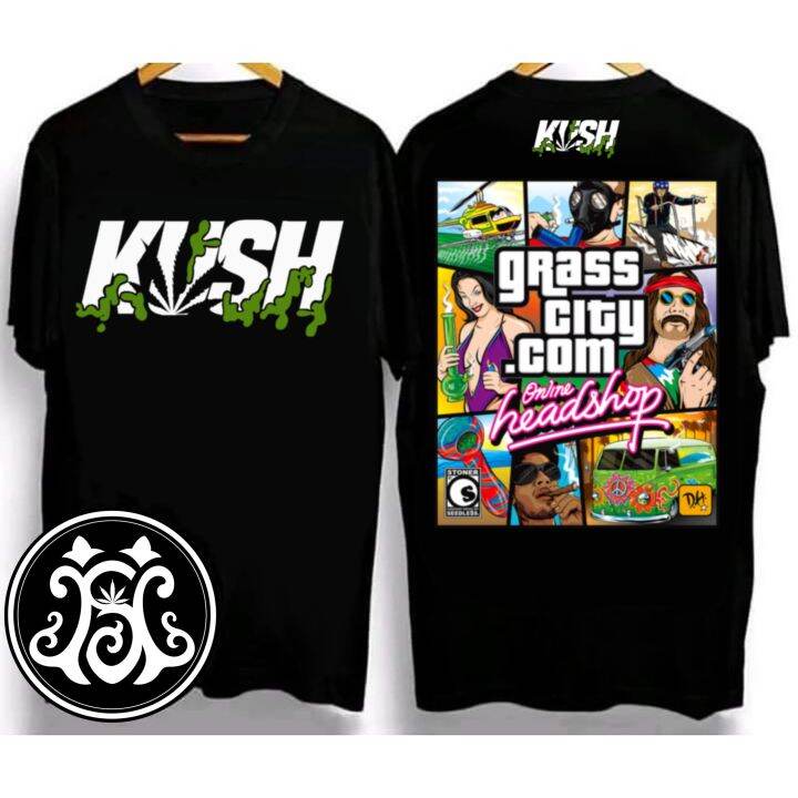 kush-2023-ออกแบบใหม่-unisex-เสื้อยืดที่มีสีสันผ้าฝ้าย-100-crew-neck-t-shirt-แขนสั้นพิมพ์ลายการ์ตูนการ์ตูน-เสื้อยืดลำลองผู้ชาย