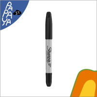 Sharpie (ชาร์ปี้) Twin Tip ปากกามาร์คเกอร์ Permanent Marker ปากกากันน้ำ ปากกาเขียนแผ่นพลาสติก (สีดำ)