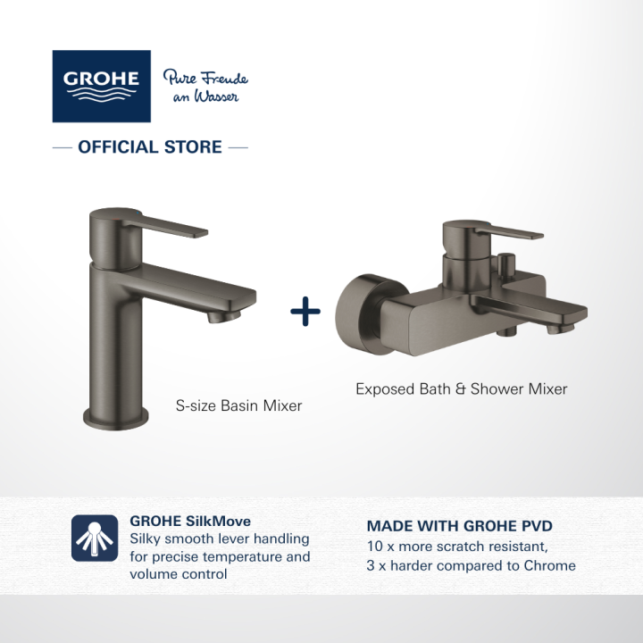 [GROHE Lineare Colours Bundle] Basin Mixer XS Size + Exposed Mixer