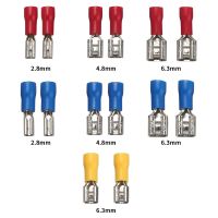 【hot】۞●♘  100/50pcs Female Crimp Terminals 2.8mm 4.8mm 6.3mm Insulated Spade Wire Electrical Wiring Cable Plug blue yellow