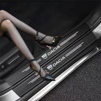 【cw】 4pcs Carbon Car Sticker Paste Strip Door Sill Anti Scratch Tape Dacia Sandero Jogger Lodgy ！