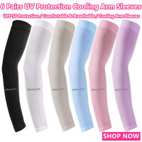 6 Pairs/Set UV Protection Cooling Arm Sleeves for Women Men  Sunblock Protective Long Arm Cover Warmer