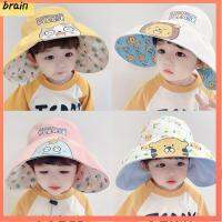 BRAIN ป้องกันรังสีอัลตราไวโอเลต การ์ตูน บัวขนาดใหญ่ เสื้อเปล่า สองด้านสามารถสวมใส่ ครีมกันแดด หมวกกันแดด หมวกชาวประมง Sunbonnet หมวกชายหาด