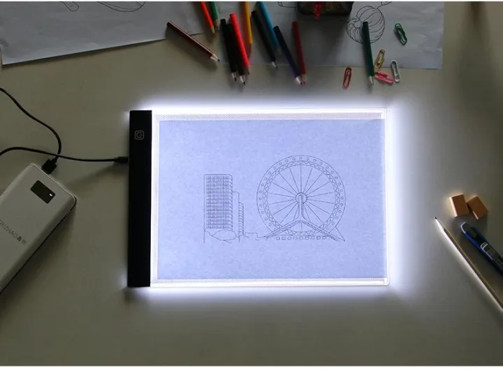 A4 LED Artist Thin Art Stencil Drawing Board Light Box Tracing Table