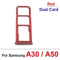 ใหม่สำหรับ Samsung Galaxy A10 A20 A30 A505F A305F A50 A305 A505ซิมคู่หนึ่งช่องเสียบบัตรอะไหล่ซ่อมที่ใส่ถาด LKT37123อะไหล่ทดแทน