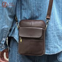 [COD] leather mens messenger bag cross-border new mobile phone cowhide shoulder retro casual models