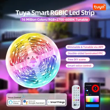 WS2812B 5-20m WiFi LED Strip 12V RGBIC LED Lights for Room 24V Tuya Smart  Alexa APP Voice Control Bluetooth LED Tape Ribbon 5050