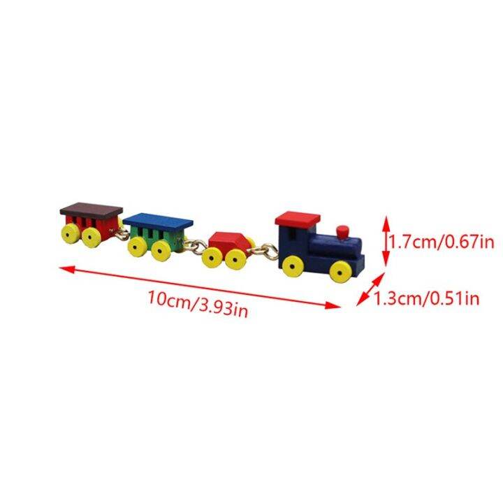 ของเล่นโมเดลรถไฟไม้จำลองขนาดเล็ก1ชิ้น1-12บ้านตุ๊กตาอุปกรณ์ขนาดเล็กสำหรับของเล่นเพื่อการศึกษาของตกแต่งบ้านตุ๊กตา