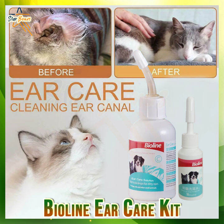 Bioline Ear Care Kit for Dogs & Cat (Ear Care Solution 50ml