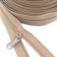 ⊕☈ 3 Bulk Nylon Coil Zippers with Zipper Sliders Beige Yard Zippers Wholesale For DIY home Craft Sewing Garment Accessories