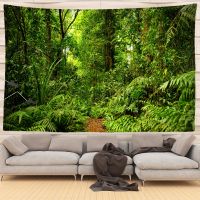 Green Shade Tree Tapestry Wall Hanging Sandy Beach Picnic Rug Camping Tent Sleeping Pad Home Decor Bedspread Sheet Cloth