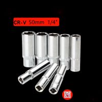 ✜ 1/4 6.35mm Drive Hex Socket Set Cr-v Alloy Rustproof Hexagon Ratchet Wrench Socket Head 50mm Long Key Sockets Joint Hand Tool