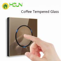 【DT】hot！ Tempered glass switch 1 2 3 4 gang way pressure Wall Socket With lights Household