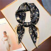 【CW】 70cm Silk Hair Scarf Luxury Print Brand Neck Tie Female Hand  Wrist Shawl Headkerchief Hijab Bandana 2022