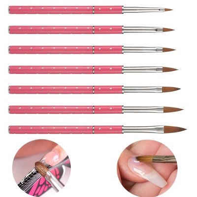 Acrylic Nail Brush UV Gel Polish Nail Art Brush Kolinsky Sable Hair Brush Wood Handle Builder Brushes For Manicure Drawing Tools