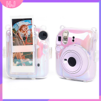 【HJ】 เคสใส่กล้องเดินทางแบบพกพา1ชิ้นสำหรับ Fujifilm Instax Mini 12โปร่งใสเคสกล้องฝาครอบป้องกันพร้อมสายคล้องไหล่