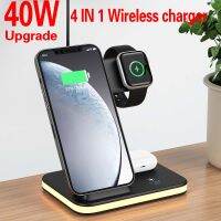 ZZOOI 40W Fast Qi Wireless Charger Stand For iPhone 13 12 11 XS XR X 8 3 in 1 Charging Dock Station for Apple Watch 7 6 SE Airpods Pro