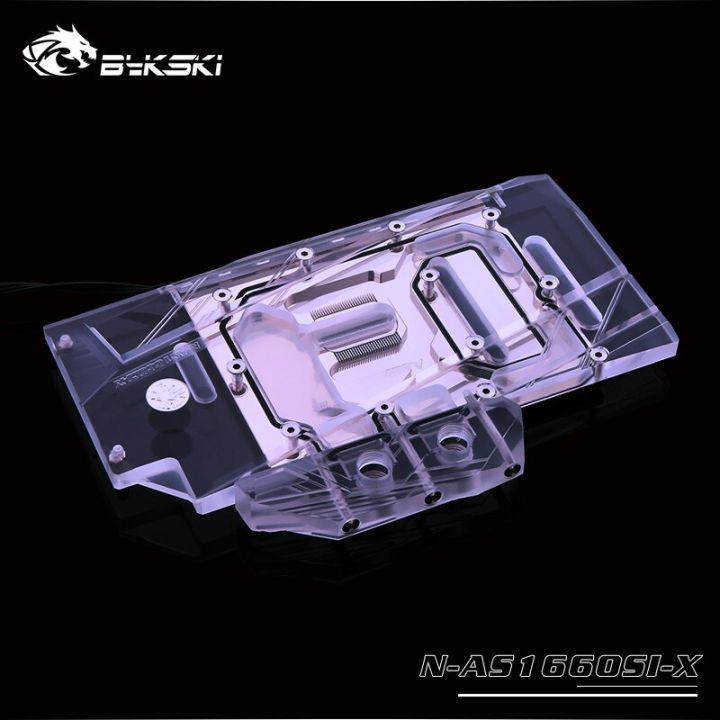 bykski-gpu-water-cooling-block-ใช้สำหรับ-asus-gtx1660-o6g-si-full-cover-ทองแดงหม้อน้ำบล็อก-3pin-5v-a-rgb-4pin-12v-rgb