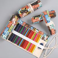 Xuthus Study】กล่องดินสอผ้าหลากสี,12/24/36/48/72รูสวยงามแนวโบราณดินสอเขียนคิ้วหรือตากล่องเครื่องเขียนกระเป๋าเก็บของ