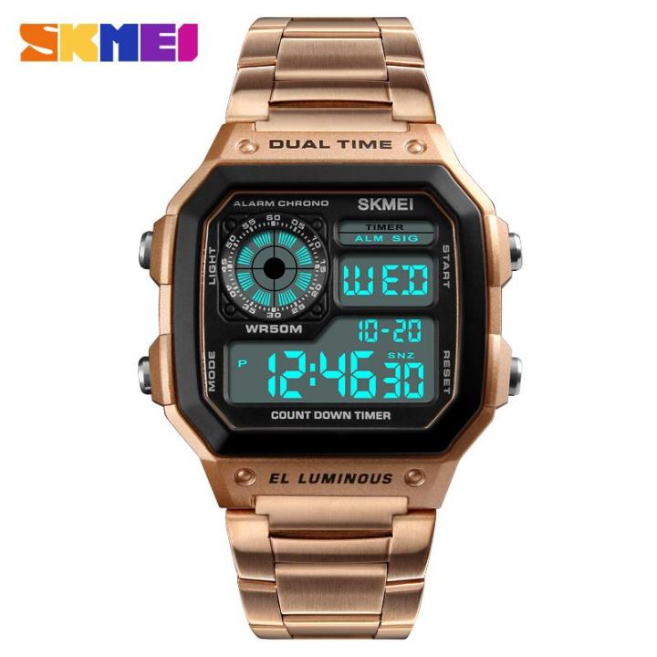 (ลดล้างสตอก! คละสี) SKMEI 1335 นาฬิกาข้อมือดิจิตอล กันน้ำ (ส่งเร็ว ตั้งเวลาไทย ของแท้ 100% มีกล่องครบเซ็ท)