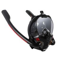 Snorkeling Mask Double Tube Silicone Full Dry Diving Mask Adult Swimming Mask Diving Goggles Self Contained Underwater Breathing