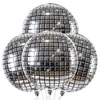 4Pcs/set Disco Ball Balloons 22 Inch 4D Ballon 80s Disco Dance Party Decor 90s Birthday Metallic Mirror Foil Balloon Balloons