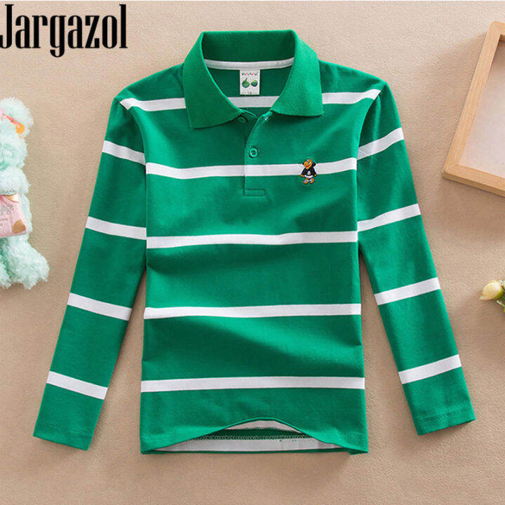 Jargazol Boys Polo Shirts Long Sleeve Shirt Fall Kids Pakaian Saiz 3
