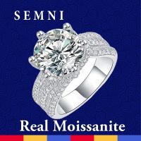 5.0CT SEMNI 3.0CT คำสาบานแหวนมอยส์ซอไนต์สำหรับผู้หญิงคนรัก Anillos เงิน925แหวนแต่งงาน