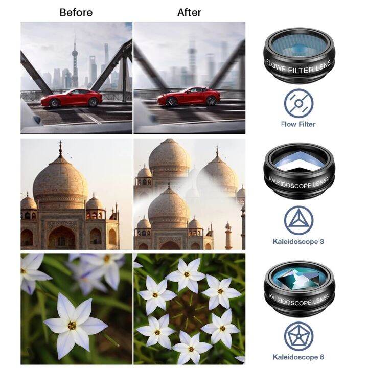 phone-lens-kit-universal-10-in-1-fisheye-wide-angle-macro-lens-cpl-filter-kaleidoscope-2x-telescope-lens-for-most-of-smartphones