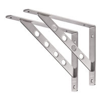 YUMORE 2PCS Stainless Steel Triangle Brackets Detachable Wall Shelf Bracket Heavy Support Wall Mounted Bench Table Shelf Bracket