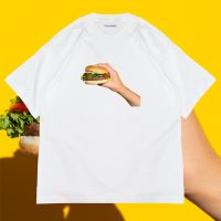 เสื้อยืดผ้าฝ้ายเสื้อยืดผ้าฝ้าย ( Teeshirts ) เสื้อสกรีนลาย Burger ผ้า Cotton100% เกรดพรีเมียมสูงสุด USA