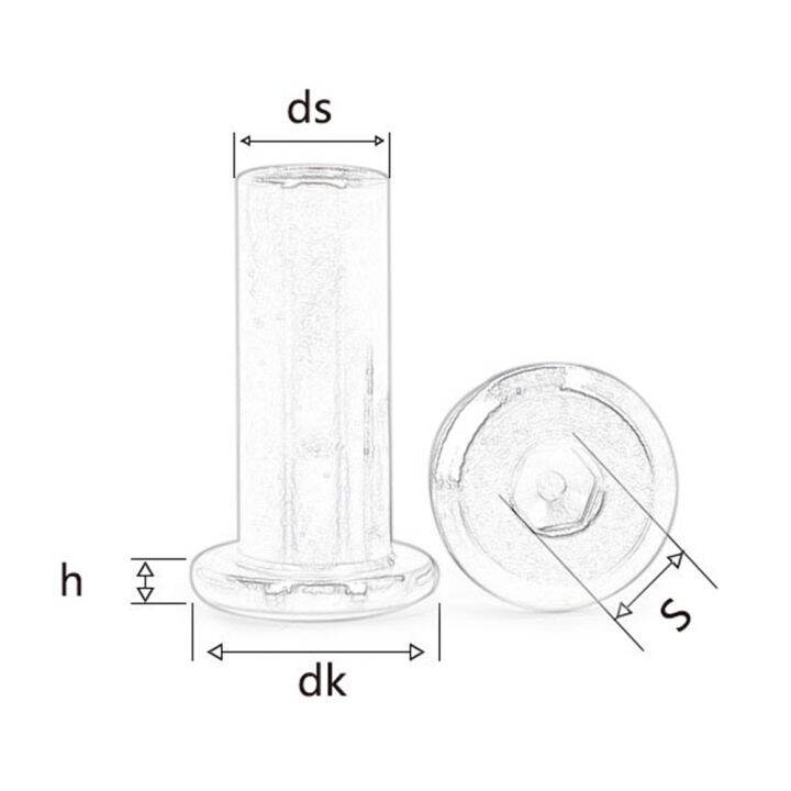 50pcs-lot-m4-m5-m6-m8-m10-stainless-steel-furniture-nut-plywood-dual-screw-fat-head-hexagon-socket-lock-nuts