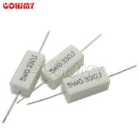 【hot】✧▦❍  10PCS 5W Cement resistance 0.1   10k ohm 0.33R 1R 10R 100R 0.22 0.33 1 10 1K 10K resistor