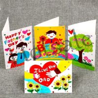 【hot sale】 ◕❏۞ B02 Fathers Day Three-Dimensional Handmade Greeting Card Children Kindergarten diy Coloring Painting Holiday Grateful Blessing Thank You