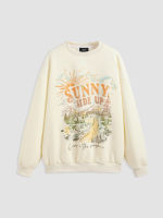 Cider Terry Round Neckline Graphic Sweatshirt