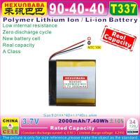 2ชิ้น [T337] 3.7V 2000Mah 7.4Wh 904040 NTC 10K โพลิเมอร์ Li-Ion สำหรับลำโพง MP3 GPS