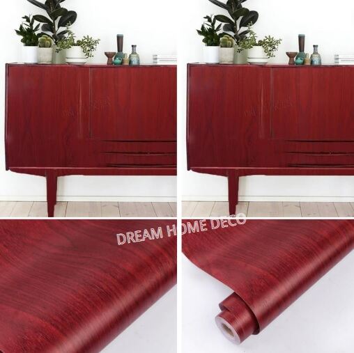 45cm x 10meter Wood Grain Wallpaper Furniture Wallpaper Kertas Dining Bijirin Kayu Stiker Perabot Self Adhisive Waterproof Removable Decorative Wall Stickers