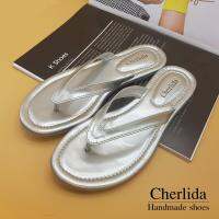 [ส่งเร็วพิเศษ!] Cherlida - รองเท้าแตะผู้หญิง รองเท้าแตะหูหนีบ หนัง pu พื้นกันลื่น น้ำหนักเบา สวมใส่บาย รองเท้า รองเท้าแตะแฟชั่นผู้หญิง รองเท้าแตะหูหนีบผู้หญิง