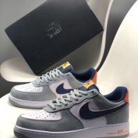 Force 1 07 Low gray blue suede No. 1 low top mens and womens sports casual trend sneakersCasual trendy sneakers&lt;br&gt; Force 1 07 Low gray blue suede