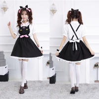 ? Yellow Black Gray New Maid Cute Dress Anime Clothing Stage Costume With Headdress Cos Dress ZZ