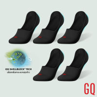 GQ SMELLBLOCK™ Socks Every Day No Show ถุงเท้าบล็อกกลิ่น ถุงเท้าครึ่งข้อ รุ่นอเวรี่เดย์ สีดำ แพ็ค 5