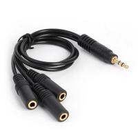 3.5mm 3-Pole Plug to 3 Way Stereo Audio Headphone Splitter Adapter Cable PVC Gold-plated Plug AUX Audio Output Y-Cable Lead  Cables