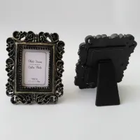 Flower Photo Frame Wedding Home Decor Desktop Bronze Design Picture Frame black