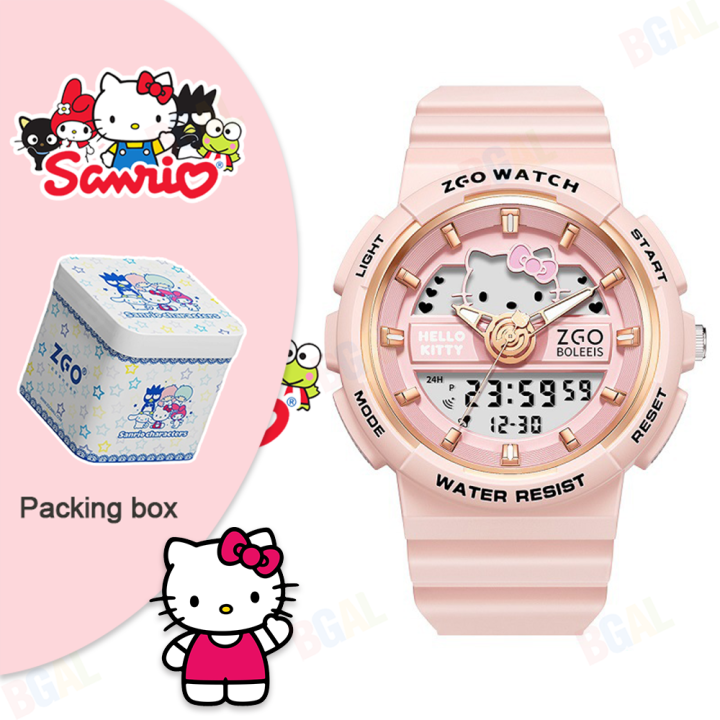 ของแท้-100-นาฬิกา-hello-kitty-นาฬิกาอิเล็กทรอนิกส์-นาฬิกากันน้ำของเด็กผู้หญิง-นาฬิกาแบรนด์แท้ป้องกันรอยขีดข่วน-นาฬิกาผู้หญิง-kids-watch-นาฬิก863