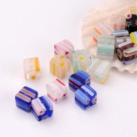 20pc Handmade Millefiori Glass Cube Beads Mixed Color 6x6x6mm Hole: 1mm