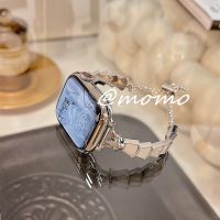 สายนาฬิกาข้อมือ สเตนเลส สําหรับ iWatch 7 5 4 3 6 SE 45 มม. 41 มม. 40 มม. 44 มม. 〖LYUE〗