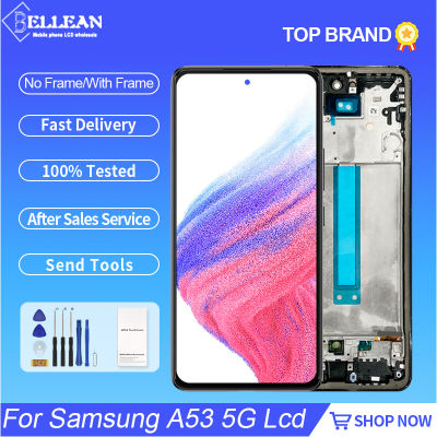 6.5นิ้วหน้าจอ A536B สำหรับ Samsung Galaxy A53 5G LCD Touch Panel Digitizer A536U ASSEMBLY A536Uly A536จอแสดงผลจัดส่งฟรีพร้อมกรอบ
