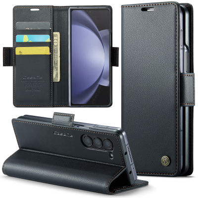 CaseMe เคส Samsung Z พับ3 Fold5หนังย้อนยุคหนัง PU + TPU กระเป๋าเงินใส่บัตรแม่เหล็กกันขโมยฝาครอบป้องกัน RFID สำหรับ A24 A25