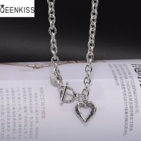 【CC】QEENKISS NC849 Fine Jewelry Wholesale Fashion Trendy Woman Birthday Wedding Gift Heart Clavicle Chain Titanium Steel Necklace