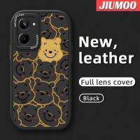 เคส JIUMOO สำหรับ Realme 10 Pro 5G Realme 10 Pro Plus เคสเต็มหน้าจอบางช้อนส้อมมีดหมีพูห์เคสโทรศัพท์มีลายดีไซน์ใหม่วินนี่นุ่มหนังฝาปิดด้านหลังเลนส์เต็มจอเคสกันกระแทก